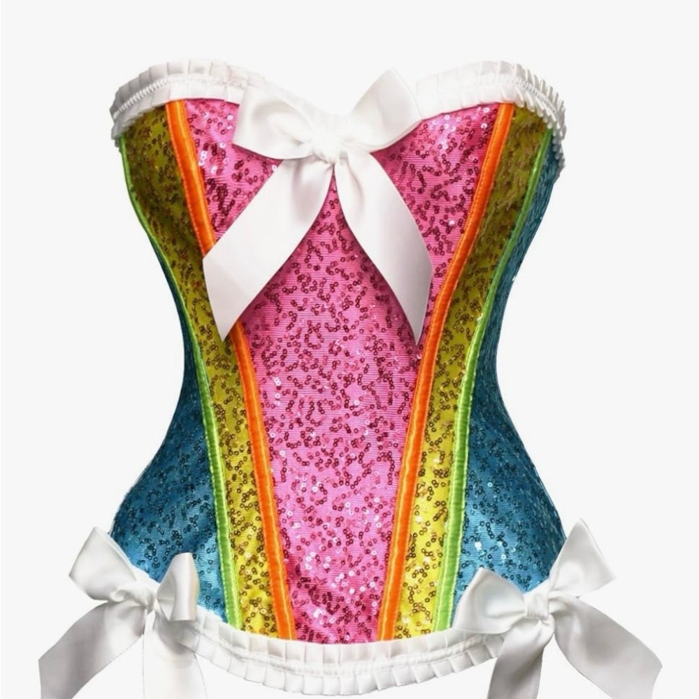 Colorful Sequin Corset with Bows